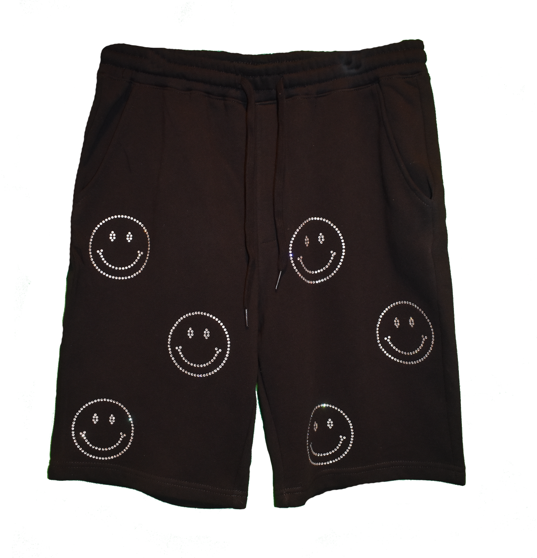 RHINESTONE SMILEY SWEAT SHORTS