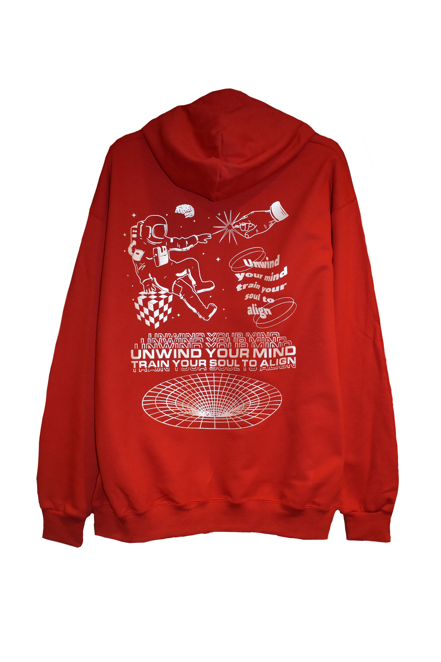 UNWIND YOUR MIND RED HOODIE