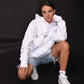 THE BUTTERFLY EFFECT WHITE RHINESTONE HOODIE