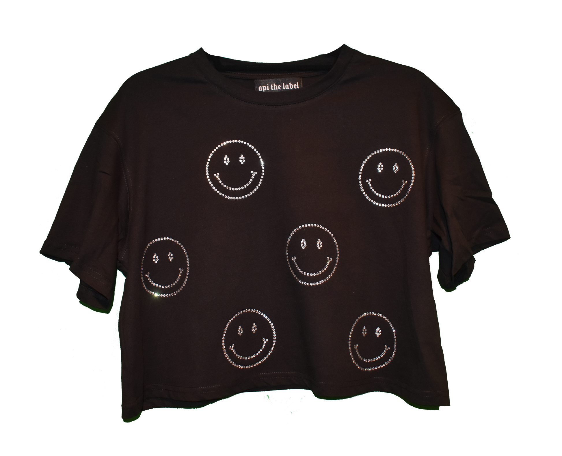 SMILEY RHINESTONE CROP TOP