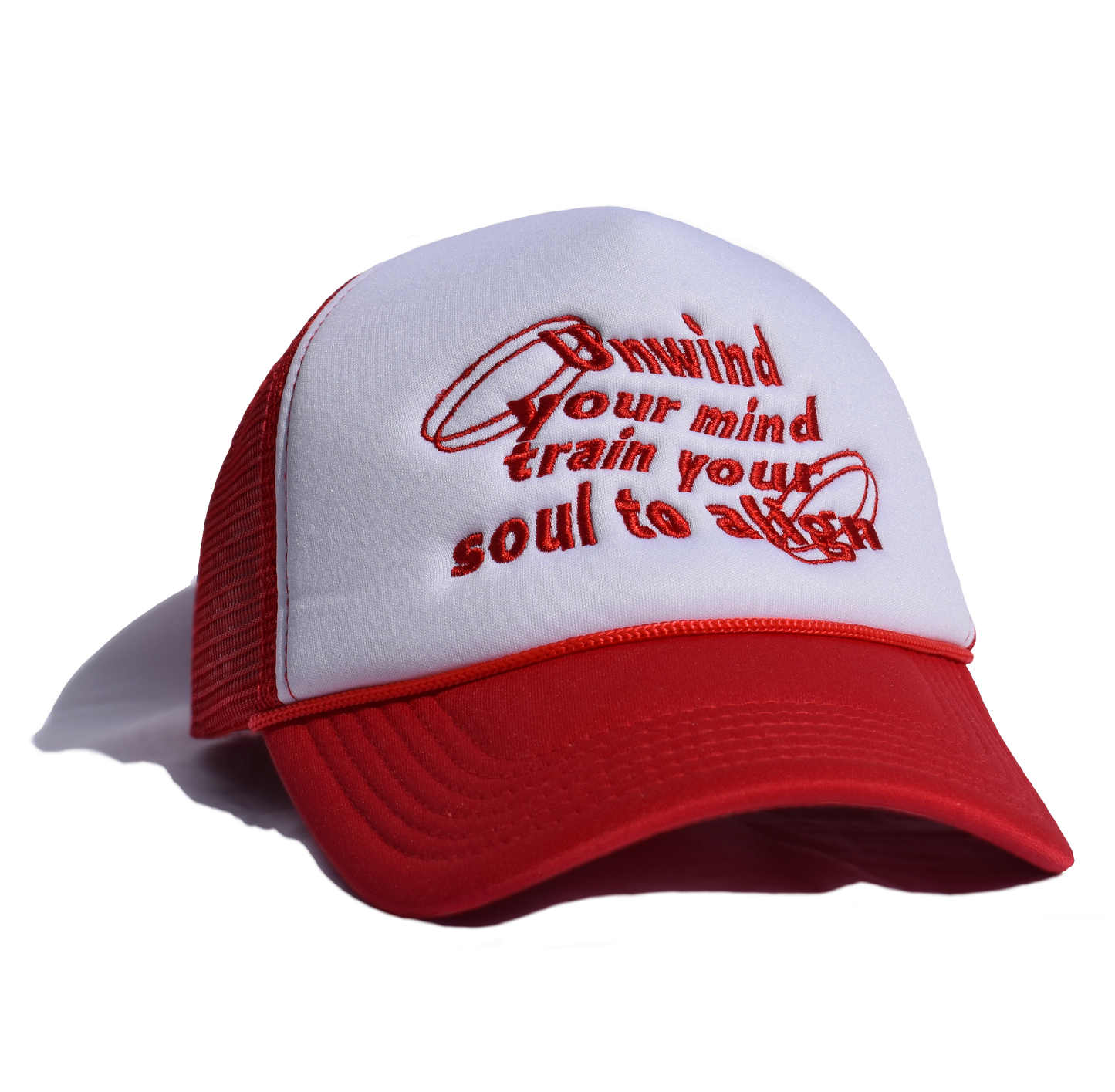 UNWIND YOUR MIND RED EMBROIDERED HAT