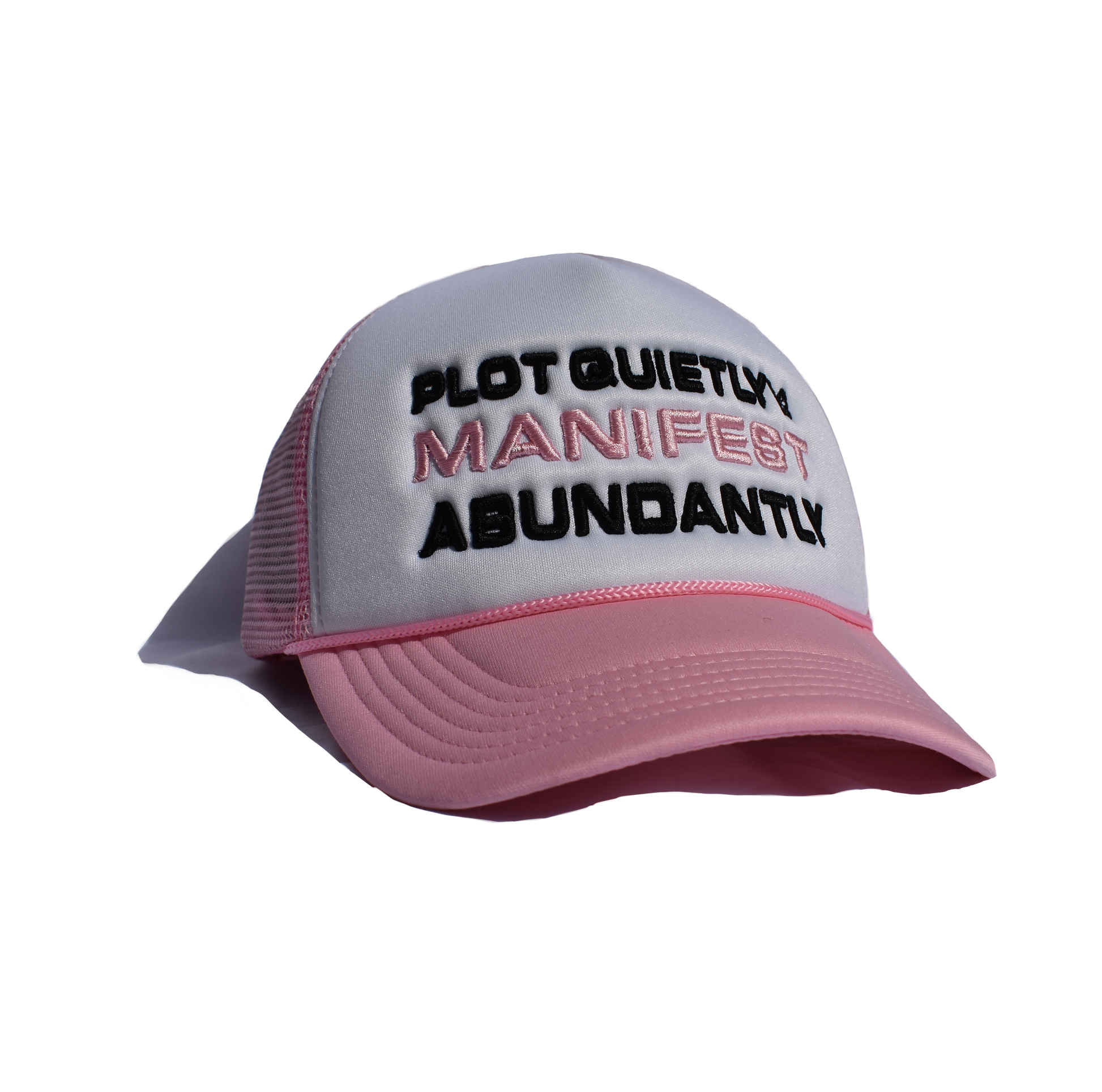 PLOT QUIETY PINK PUFF EMBROIDERED HAT