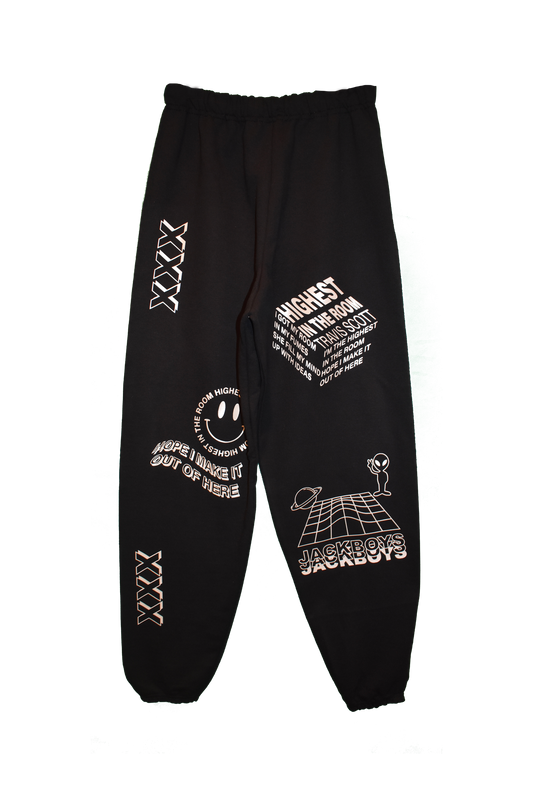 HIGHEST IN THE ROOM- BLACK SWEATPANTS