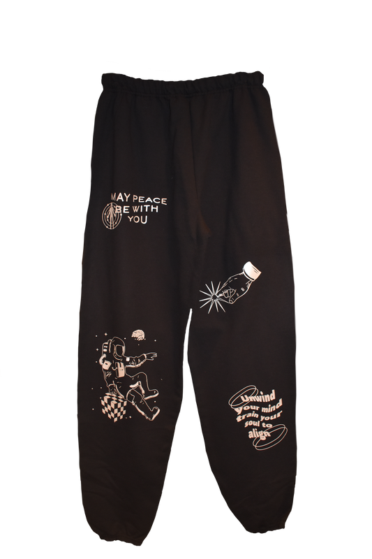 UNWIND YOUR MIND BLACK SWEATPANTS